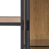 SEAFORD Bookcase with 7 Shelves & Glass Front Display in Black & Oak - Image 7