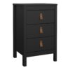 BARCELONA Bedside Table with 3 Drawers in Matt Black