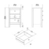 BARCELONA Bedside Table with 3 Drawers in Matt Black - Image 10