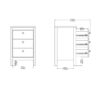 BARCELONA Bedside Table with 3 Drawers in Matt Black - Image 11
