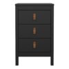 BARCELONA Bedside Table with 3 Drawers in Matt Black - Image 2