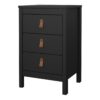 BARCELONA Bedside Table with 3 Drawers in Matt Black - Image 3