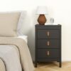 BARCELONA Bedside Table with 3 Drawers in Matt Black - Image 7