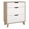 IKAST Chest of 3 Drawers in Jackson Hickory & White