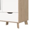 IKAST Wardrobe 3 Doors 2 Drawers & Mirror in Jackson Hickory & White - Image 8