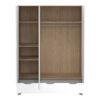 IKAST Wardrobe 3 Doors 2 Drawers & Mirror in Jackson Hickory & White - Image 7