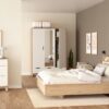 IKAST Wardrobe 3 Doors 2 Drawers & Mirror in Jackson Hickory & White - Image 12