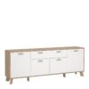 IKAST Sideboard 4 Doors 1 Drawer in Jackson Hickory & White