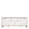 IKAST Sideboard 4 Doors 1 Drawer in Jackson Hickory & White - Image 2
