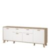 IKAST Sideboard 4 Doors 1 Drawer in Jackson Hickory & White - Image 3