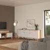 IKAST Sideboard 4 Doors 1 Drawer in Jackson Hickory & White - Image 10
