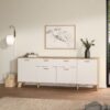 IKAST Sideboard 4 Doors 1 Drawer in Jackson Hickory & White - Image 9