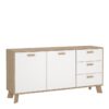 IKAST Sideboard 2 Doors 3 Drawers in Jackson Hickory & White