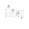 IKAST Sideboard 2 Doors 3 Drawers in Jackson Hickory & White - Image 13