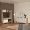 IKAST Sideboard 2 Doors 3 Drawers in Jackson Hickory & White - Image 10