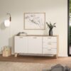 IKAST Sideboard 2 Doors 3 Drawers in Jackson Hickory & White - Image 9