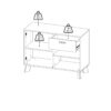 IKAST Sideboard 2 Doors 1 Drawer in Jackson Hickory & White - Image 13