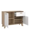 IKAST Sideboard 2 Doors 1 Drawer in Jackson Hickory & White - Image 6