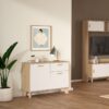 IKAST Sideboard 2 Doors 1 Drawer in Jackson Hickory & White - Image 10