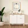IKAST Sideboard 2 Doors 1 Drawer in Jackson Hickory & White - Image 9