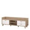 IKAST TV Unit with 1 Door 2 Drawers in Jackson Hickory & White - Image 3