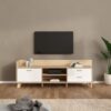 IKAST TV Unit with 1 Door 2 Drawers in Jackson Hickory & White - Image 9