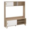IKAST TV Wall Unit with 2 Sliding Doors in Jackson Hickory & White