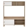 IKAST TV Wall Unit with 2 Sliding Doors in Jackson Hickory & White - Image 2