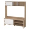 IKAST TV Wall Unit with 2 Sliding Doors in Jackson Hickory & White - Image 3