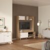 IKAST TV Wall Unit with 2 Sliding Doors in Jackson Hickory & White - Image 11