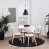 RAVEN Small Round Dining Table in White & Oak - Image 8
