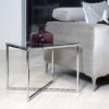 CROSS Square Metal Side Table with Glass Top - Image 6