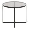 CROSS Round Metal Side Table with Smoked Glass Top - Image 2