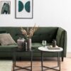 CROSS Round Metal Side Table with Smoked Glass Top - Image 7
