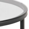 CROSS Round Metal Side Table with Smoked Glass Top - Image 3
