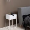 MITRA 1 Drawer Bedside Table in White - Image 9