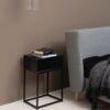 MITRA 1 Drawer Bedside Table in Black - Image 9
