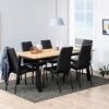 BRIGHTON Dining Table 180x95cm in Oak with Herringbone Effect - Image 8