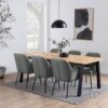 BRIGHTON Dining Table 220x95cm in Oak with Herringbone Effect - Image 9
