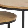 SPIRO Round Coffee Table set with Oak Top & Black Legs - Image 4