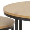 SPIRO Round Coffee Table set with Oak Top & Black Legs - Image 3