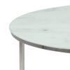 ALISMA Round Coffee Table with Marble Glass Top & Silver Legs - Image 4