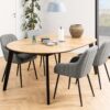 GEORGETOWN Round Extending Dining Table in Oak & Black - Image 6