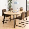 GEORGETOWN Round Extending Dining Table in Oak & Black - Image 8