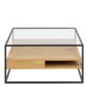 RANDOLF Square Coffee Table with2 Shelves in Black & Oak - Image 2
