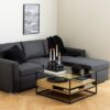 RANDOLF Square Coffee Table with2 Shelves in Black & Oak - Image 7