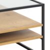 RANDOLF Square Coffee Table with2 Shelves in Black & Oak - Image 4