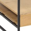 RANDOLF Square Coffee Table with2 Shelves in Black & Oak - Image 3