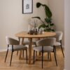 MALIKA Round Dining Table in Oak - Image 7