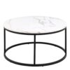 SPIRO Coffee Table with White Marble Melamine Top & Black Legs - Image 2